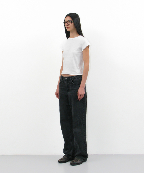 PARTIMENTO WOMEN(パルティメントウィメン)の「レースパンチング90sショートスリーブTシャツ_ホワイト(Tシャツ/カットソー・レディース・その他・ONE SIZE)」の3枚目の写真