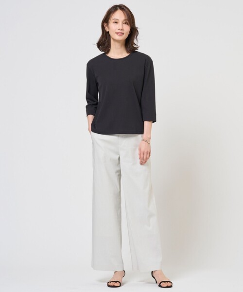 J.PRESS Ladies(J.プレス レディス)の「針抜きフライス クルーネック カットソー(Tシャツ/カットソー・レディース・ホワイト系/ライトグレー系/ブラック系・SMALL)」の7枚目の写真