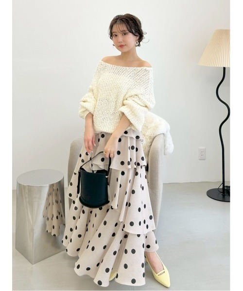 FRAY I.D（フレイアイディー）の「スラブコットンローゲージニット（ニット/セーター・レディース・ホワイト/ピンク/イエロー・F）」の7枚目の写真