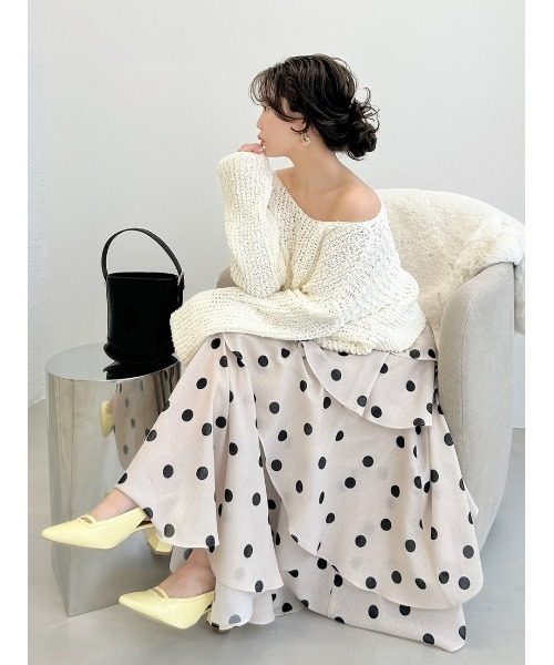 FRAY I.D（フレイアイディー）の「スラブコットンローゲージニット（ニット/セーター・レディース・ホワイト/ピンク/イエロー・F）」の9枚目の写真