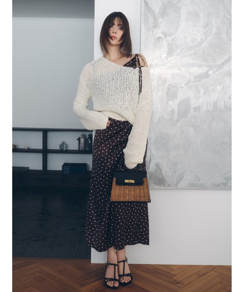 FRAY I.D（フレイアイディー）の「スラブコットンローゲージニット（ニット/セーター・レディース・ホワイト/ピンク/イエロー・F）」の5枚目の写真