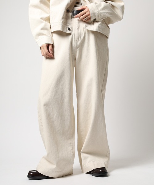 ATELANE（アテレーン）の「ATELANE / 11.5oz デニム　5Pパンツ（デニムパンツ・メンズ・アイボリー/ブラック/ネイビー・M/XL/L）」の14枚目の写真