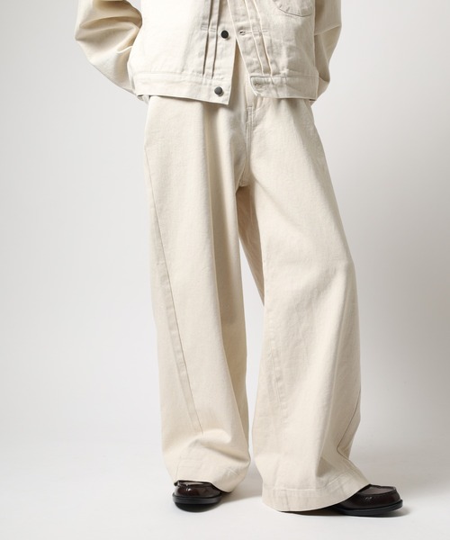 ATELANE（アテレーン）の「ATELANE / 11.5oz デニム　5Pパンツ（デニムパンツ・メンズ・アイボリー/ブラック/ネイビー・M/XL/L）」の16枚目の写真