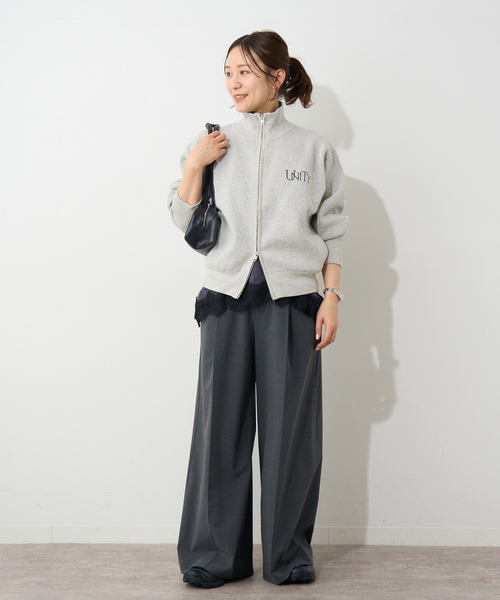 JOURNAL STANDARD(ジャーナルスタンダード)の「《追加2》バックロゴダブルジップカーディガン(カーディガン/ボレロ・レディース・ライトグレー/ネイビー・FREE)」の13枚目の写真