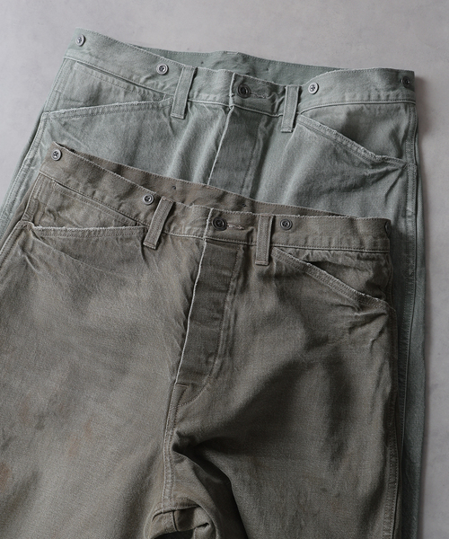 JOURNAL STANDARD J.S HOMESTEAD(ジャーナルスタンダードホームステッド)の「J.S.Homestead / バック バックル トラウザー ワーク パンツ(その他パンツ・メンズ・グリーン/ブラウン・LARGE/MEDIUM)」の4枚目の写真