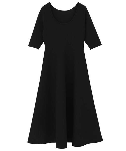 martinique(マルティニーク)の「【l’heritage martinique/レリタージュ マルティニーク】アセテートポリミラノフレアワンピース(ワンピース・レディース・ブラック・1)」の8枚目の写真