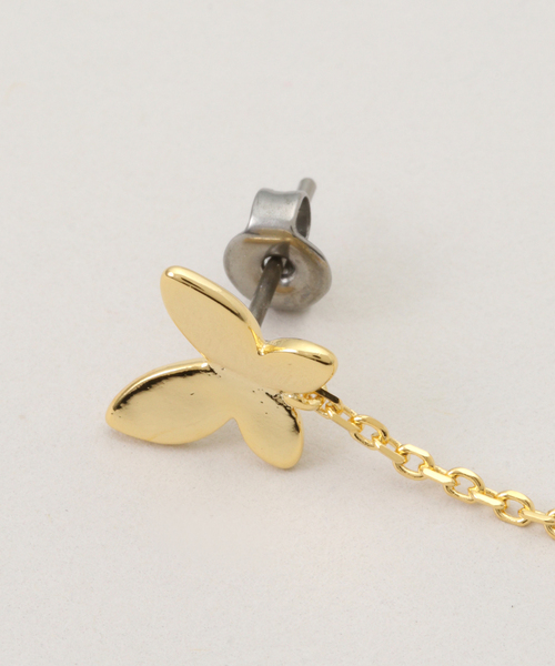 La TOTALITE（ラトータリテ）の「STELLAR HOLLYWOOD/ステラハリウッド バタフライロングピアス（ピアス（両耳用）・レディース・ゴールド・FREE）」の5枚目の写真