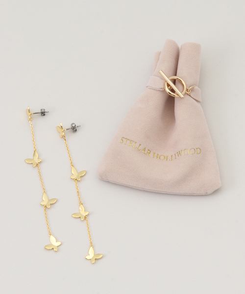 La TOTALITE（ラトータリテ）の「STELLAR HOLLYWOOD/ステラハリウッド バタフライロングピアス（ピアス（両耳用）・レディース・ゴールド・FREE）」の6枚目の写真