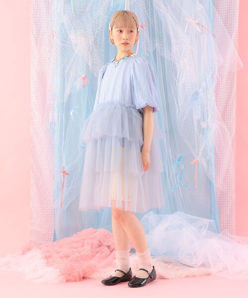 CAROLINA GLASER（カロリナ グレイサー）の「異素材 チュールフリル ブラウス（シャツ/ブラウス・レディース・その他/その他1・ONE SIZE）」の3枚目の写真