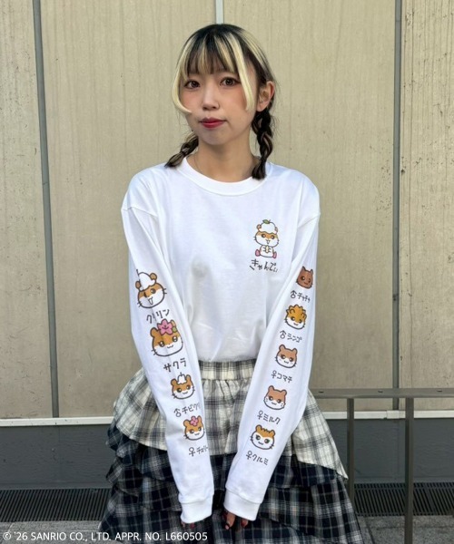 Candy Stripper(キャンディストリッパー)の「【COROCOROKURIRIN】FAMILY L/S TEE(Tシャツ/カットソー・レディース・ブラック/オフホワイト/ピンク・FREE)」の2枚目の写真