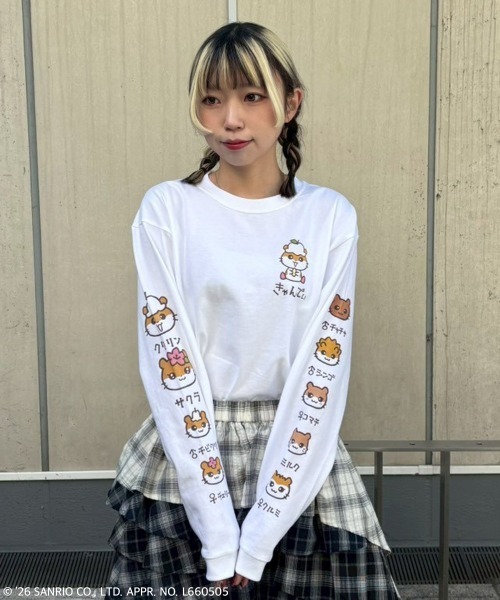 Candy Stripper(キャンディストリッパー)の「【COROCOROKURIRIN】FAMILY L/S TEE(Tシャツ/カットソー・レディース・ブラック/オフホワイト/ピンク・FREE)」の4枚目の写真
