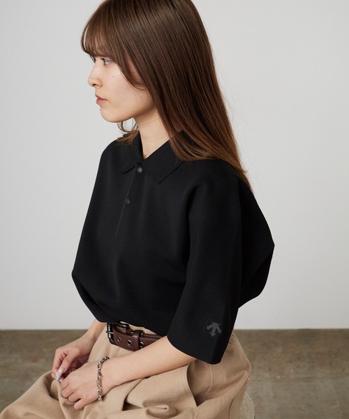 DESCENTE ALLTERRAIN（デサント　オルテライン）の「DESCENTE ALLTERRAIN/デサントオルテライン FUSIONKNIT POLO SHIRT フュージョンニット ポロシャツ ストレッチ 抗菌防臭 2026年 夏 夏服（ポロシャツ・メンズ・ブラック・M/L/O）」の18枚目の写真