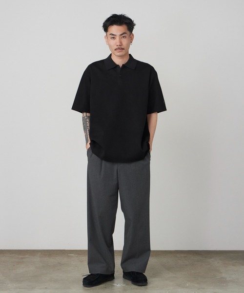 DESCENTE ALLTERRAIN（デサント　オルテライン）の「DESCENTE ALLTERRAIN/デサントオルテライン FUSIONKNIT POLO SHIRT フュージョンニット ポロシャツ ストレッチ 抗菌防臭 2026年 夏 夏服（ポロシャツ・メンズ・ブラック・M/L/O）」の14枚目の写真