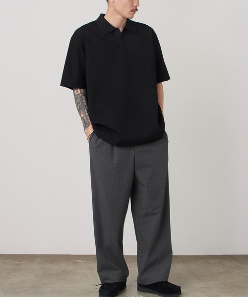 DESCENTE ALLTERRAIN（デサント　オルテライン）の「DESCENTE ALLTERRAIN/デサントオルテライン FUSIONKNIT POLO SHIRT フュージョンニット ポロシャツ ストレッチ 抗菌防臭 2026年 夏 夏服（ポロシャツ・メンズ・ブラック・M/L/O）」の15枚目の写真