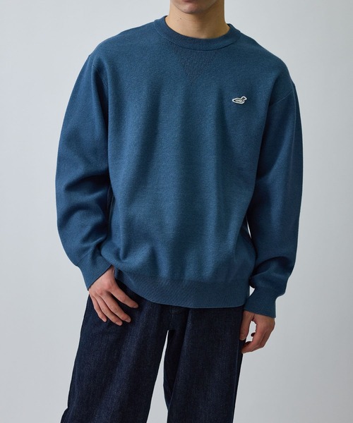 j.n.r.d(ジェー・エヌ・アール・ディー)の「RED EYE DUCK スウェットライクニット(ニット/セーター・メンズ・ブルー系その他4/ブラック/オフホワイト・M/LL/L)」の14枚目の写真