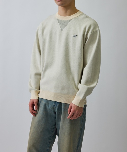 j.n.r.d(ジェー・エヌ・アール・ディー)の「RED EYE DUCK スウェットライクニット(ニット/セーター・メンズ・ブルー系その他4/ブラック/オフホワイト・M/LL/L)」の17枚目の写真