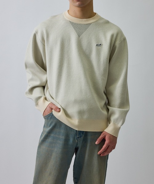 j.n.r.d(ジェー・エヌ・アール・ディー)の「RED EYE DUCK スウェットライクニット(ニット/セーター・メンズ・ブルー系その他4/ブラック/オフホワイト・M/LL/L)」の18枚目の写真