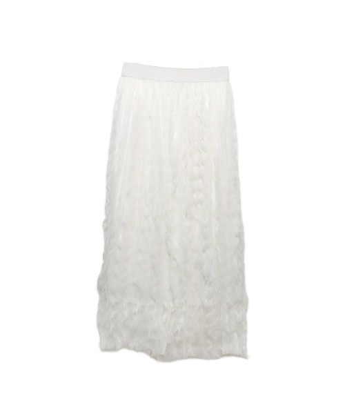 libelle more(リベル モア)の「クリンクルチュールギャザーロングスカート(スカート・レディース・オフホワイト/ブラック・M)」の10枚目の写真