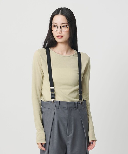 BEAUTY&YOUTH UNITED ARROWS（ビューティーアンドユースユナイテッドアローズ）の「ハイツイストコットン シアークレープ ロングスリーブTシャツ（Tシャツ/カットソー・レディース・ライム/ブラック/オフホワイト・FREE）」の21枚目の写真