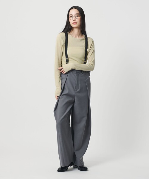 BEAUTY&YOUTH UNITED ARROWS（ビューティーアンドユースユナイテッドアローズ）の「ハイツイストコットン シアークレープ ロングスリーブTシャツ（Tシャツ/カットソー・レディース・ライム/ブラック/オフホワイト・FREE）」の20枚目の写真