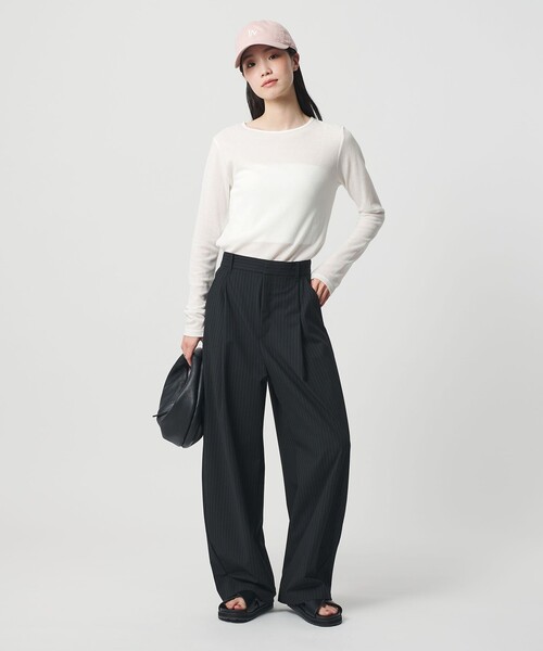 BEAUTY&YOUTH UNITED ARROWS（ビューティーアンドユースユナイテッドアローズ）の「ハイツイストコットン シアークレープ ロングスリーブTシャツ（Tシャツ/カットソー・レディース・ライム/ブラック/オフホワイト・FREE）」の18枚目の写真