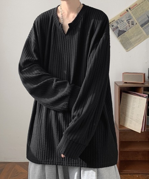 KELVIN（ケルヴァン）の「Relax Fit Long Sleeve Pullover リラックスフィットロングスリーブ プルオーバー（Tシャツ/カットソー・メンズ・ホワイト/ブラック・MEDIUM/LARGE）」の10枚目の写真