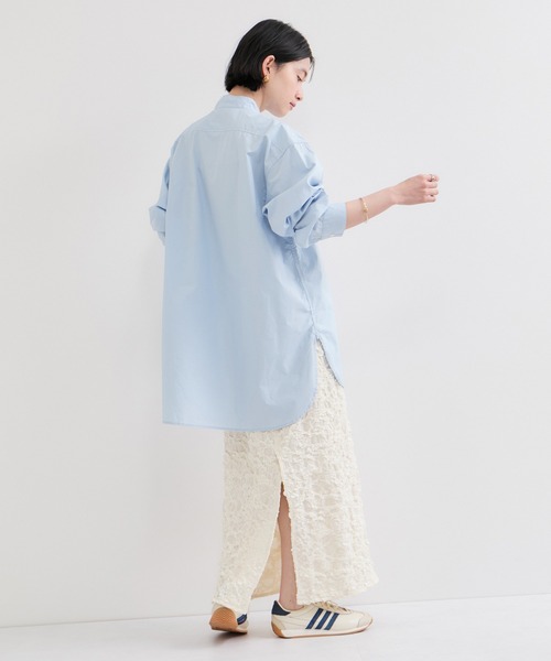 ROYAL NAVY（ロイヤルネイビー）の「【ROYAL NAVY/ロイヤルネイビー】バンドカラーシャツ（シャツ/ブラウス・レディース・ホワイト/サックスブルー/ブルー系その他6/ブルー系その他4・FREE）」の10枚目の写真