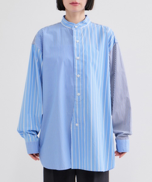 ROYAL NAVY（ロイヤルネイビー）の「【ROYAL NAVY/ロイヤルネイビー】バンドカラーシャツ（シャツ/ブラウス・レディース・ホワイト/サックスブルー/ブルー系その他6/ブルー系その他4・FREE）」の13枚目の写真