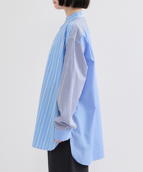 ROYAL NAVY（ロイヤルネイビー）の「【ROYAL NAVY/ロイヤルネイビー】バンドカラーシャツ（シャツ/ブラウス・レディース・ホワイト/サックスブルー/ブルー系その他6/ブルー系その他4・FREE）」の14枚目の写真