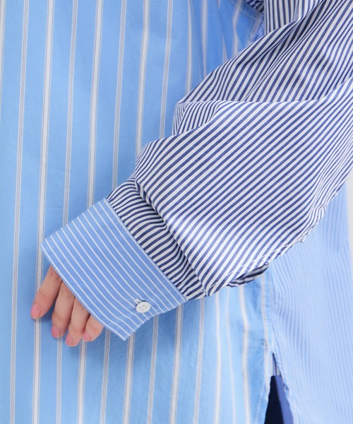 ROYAL NAVY（ロイヤルネイビー）の「【ROYAL NAVY/ロイヤルネイビー】バンドカラーシャツ（シャツ/ブラウス・レディース・ホワイト/サックスブルー/ブルー系その他6/ブルー系その他4・FREE）」の18枚目の写真