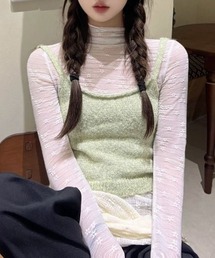 BLOSSOM（DIAVEL）（ブロッサム）の「【春夏新作】プチハイネック小花柄シアートップス（Tシャツ/カットソー）」