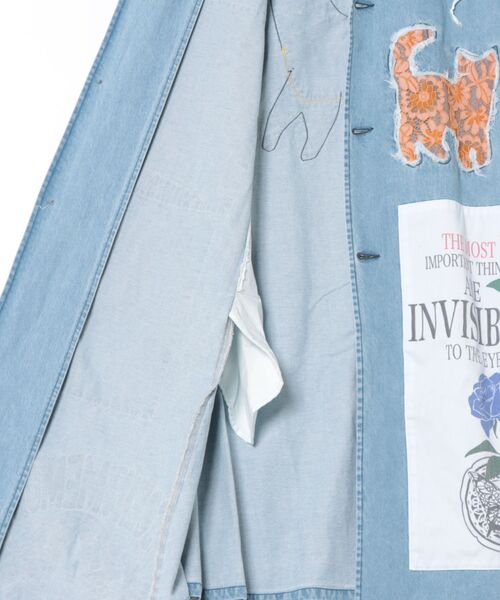 ScoLar(スカラー)の「ScoLar/スカラー アップリケコート(その他アウター・レディース・ベージュ/ブルー・FREE)」の9枚目の写真