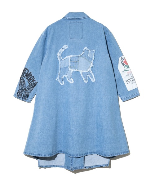 ScoLar(スカラー)の「ScoLar/スカラー アップリケコート(その他アウター・レディース・ベージュ/ブルー・FREE)」の4枚目の写真