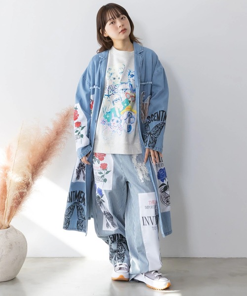 ScoLar(スカラー)の「ScoLar/スカラー アップリケコート(その他アウター・レディース・ベージュ/ブルー・FREE)」の10枚目の写真