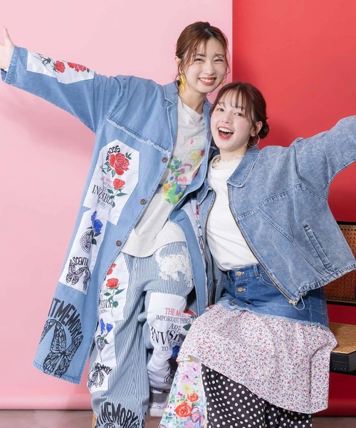 ScoLar(スカラー)の「ScoLar/スカラー アップリケコート(その他アウター・レディース・ベージュ/ブルー・FREE)」の14枚目の写真