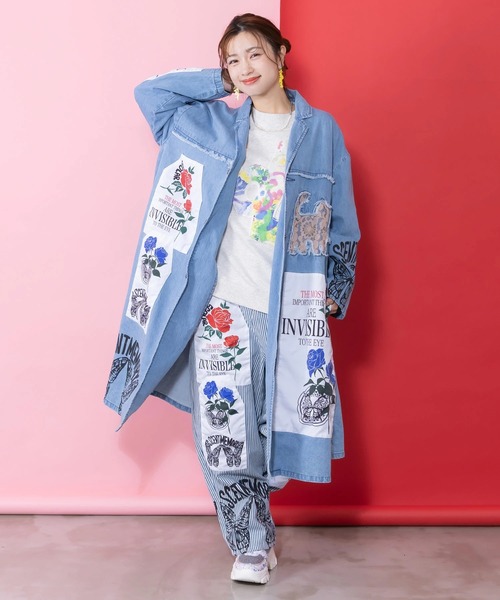 ScoLar(スカラー)の「ScoLar/スカラー アップリケコート(その他アウター・レディース・ベージュ/ブルー・FREE)」の16枚目の写真