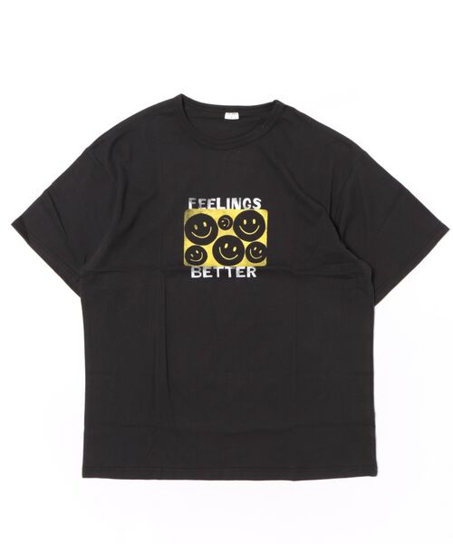 2nd(セカンド)の「ジーンズベーセカンド SMILE Tシャツ フリーサイズ(Tシャツ/カットソー・メンズ・オフホワイト/ブラック・F)」の2枚目の写真
