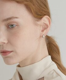 simple polka dots earrings (E015_silver)