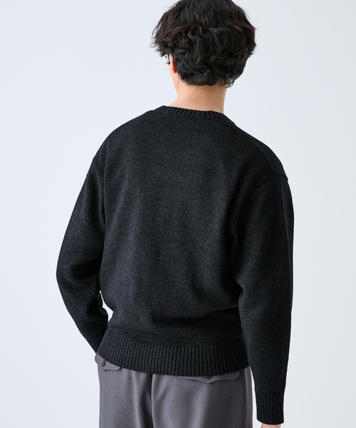 EDIFICE（エディフィス）の「WASHI/WOOL DEEP V ネックニット（ニット/セーター・メンズ・ブラック系その他/グリーン/イエロー・LARGE/MEDIUM）」の9枚目の写真