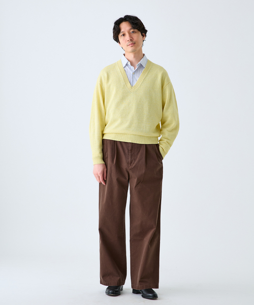 EDIFICE（エディフィス）の「WASHI/WOOL DEEP V ネックニット（ニット/セーター・メンズ・ブラック系その他/グリーン/イエロー・LARGE/MEDIUM）」の22枚目の写真