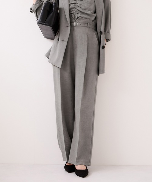 VIS（ビス）の「【WEB限定】美easyリネンライクベルテッドストレートパンツ/イージーケア・接触冷感（その他パンツ・レディース・ピンク/ブラック/キナリ/グレー・M/S/SS）」の3枚目の写真