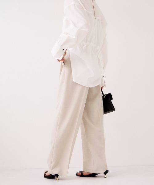 VIS（ビス）の「【WEB限定】美easyリネンライクベルテッドストレートパンツ/イージーケア・接触冷感（その他パンツ・レディース・ピンク/ブラック/キナリ/グレー・M/S/SS）」の7枚目の写真