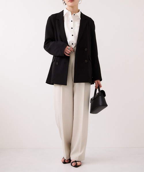 VIS（ビス）の「【WEB限定】美easyリネンライクベルテッドストレートパンツ/イージーケア・接触冷感（その他パンツ・レディース・ピンク/ブラック/キナリ/グレー・M/S/SS）」の9枚目の写真