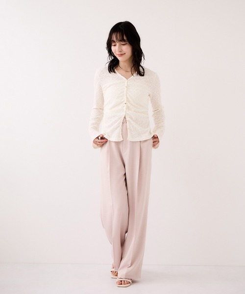 VIS（ビス）の「【WEB限定】美easyリネンライクベルテッドストレートパンツ/イージーケア・接触冷感（その他パンツ・レディース・ピンク/ブラック/キナリ/グレー・M/S/SS）」の16枚目の写真