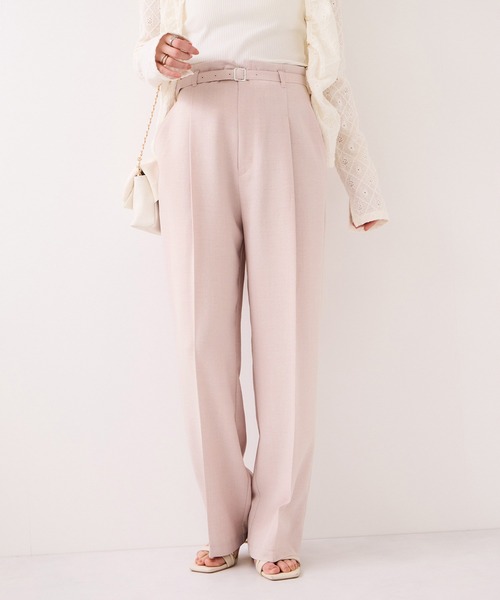 VIS（ビス）の「【WEB限定】美easyリネンライクベルテッドストレートパンツ/イージーケア・接触冷感（その他パンツ・レディース・ピンク/ブラック/キナリ/グレー・M/S/SS）」の10枚目の写真