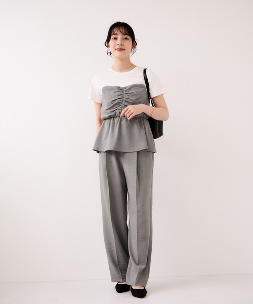 VIS（ビス）の「【WEB限定】美easyリネンライクベルテッドストレートパンツ/イージーケア・接触冷感（その他パンツ・レディース・ピンク/ブラック/キナリ/グレー・M/S/SS）」の20枚目の写真