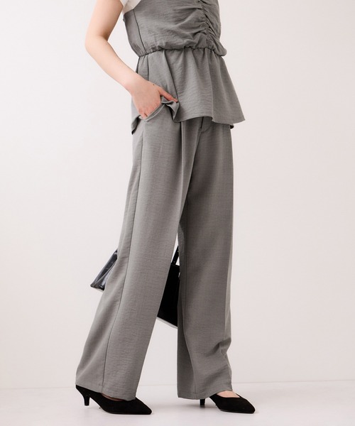 VIS（ビス）の「【WEB限定】美easyリネンライクベルテッドストレートパンツ/イージーケア・接触冷感（その他パンツ・レディース・ピンク/ブラック/キナリ/グレー・M/S/SS）」の18枚目の写真