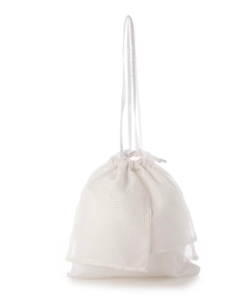 EARTH MADE（アースメイド）の「FRILL MESH TOTE（トートバッグ・レディース・グレー/ホワイト/オレンジ・FREE）」の2枚目の写真