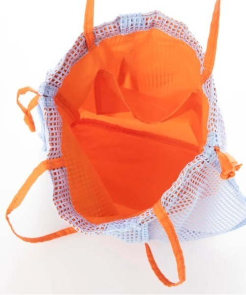 EARTH MADE（アースメイド）の「FRILL MESH TOTE（トートバッグ・レディース・グレー/ホワイト/オレンジ・FREE）」の10枚目の写真