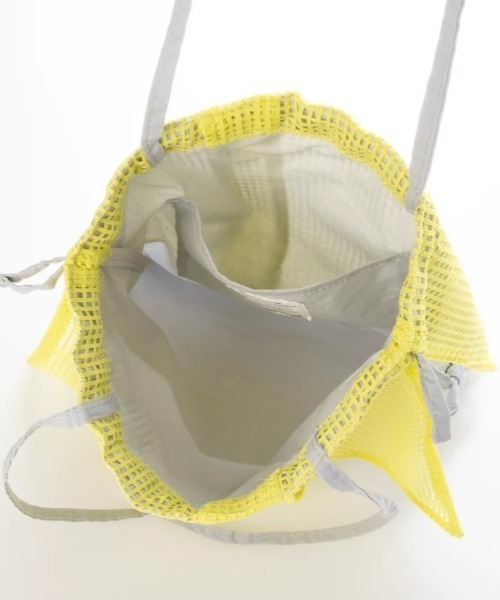 EARTH MADE（アースメイド）の「FRILL MESH TOTE（トートバッグ・レディース・グレー/ホワイト/オレンジ・FREE）」の5枚目の写真